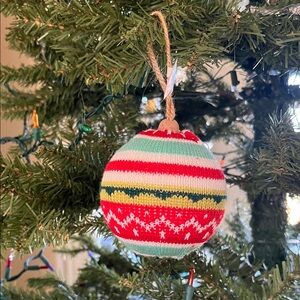 Christmas Tree Ornament Knit Stripe